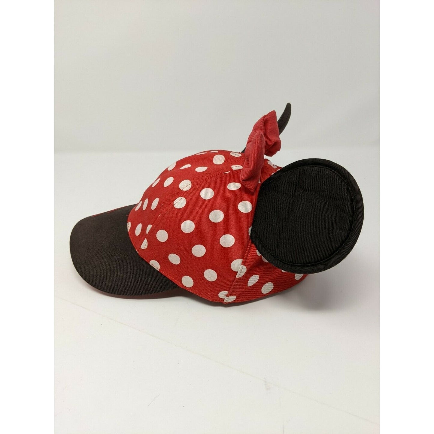 Walt Disney World Girls Youth Minnie Mouse Hat Cap Red Ears Bow Polka Dots