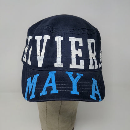 Riviera Maya Strapback Blue Adjustable Graphic Spell Out Logo