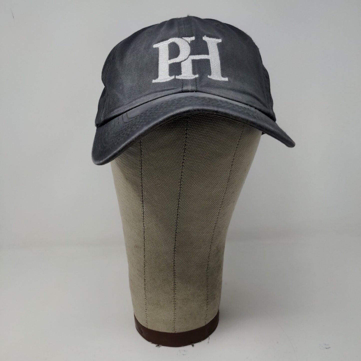 Port Authority Mens Strapback Hat Gray Adjustable Embroidered PH Logo