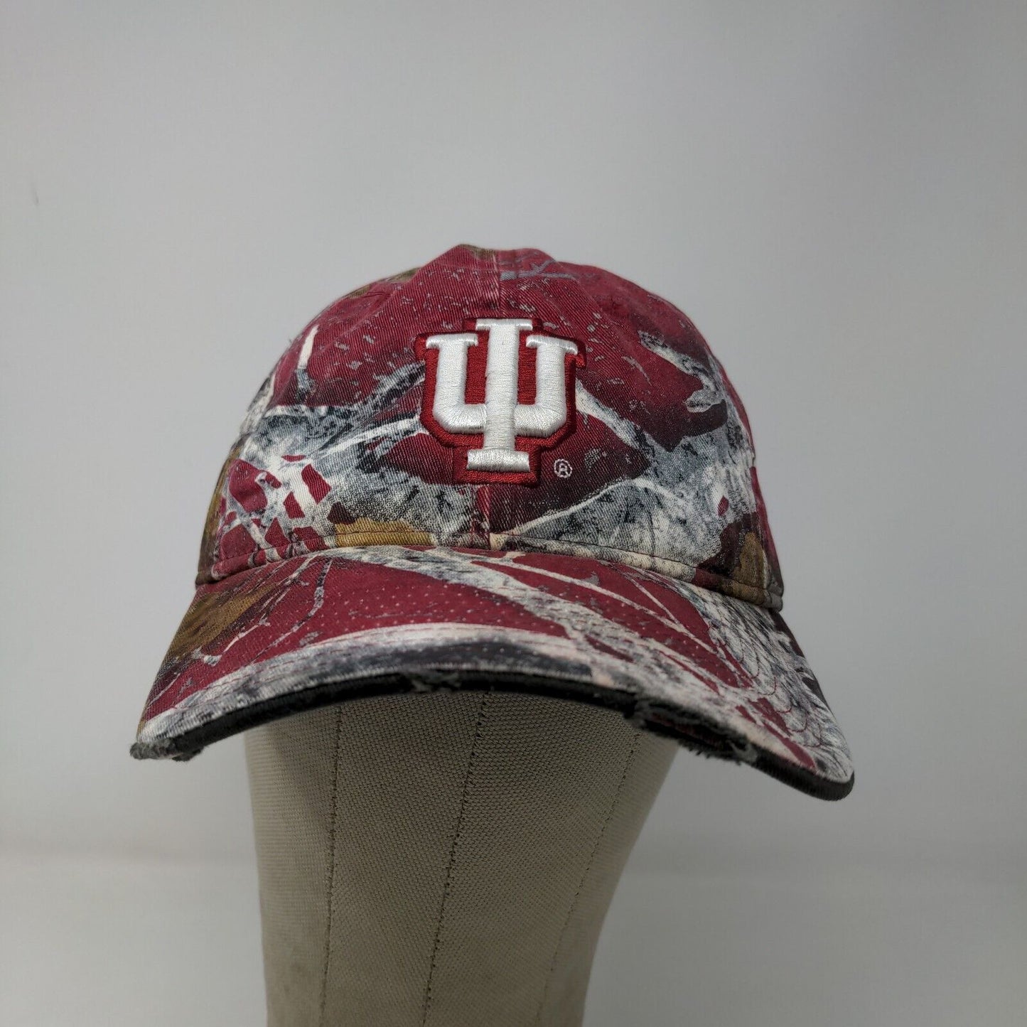 NCAA Men's Slideback Hat IU Indiana University Hoosiers Red Camo Embroidered