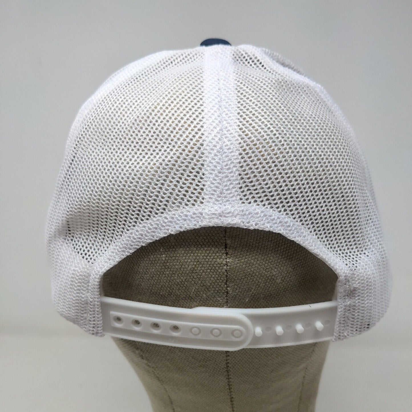 Unbranded Men's Mesh Back Snapback Hat Blue White Embroidered FI2 Logo
