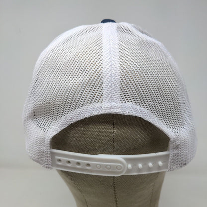 Unbranded Men's Mesh Back Snapback Hat Blue White Embroidered FI2 Logo