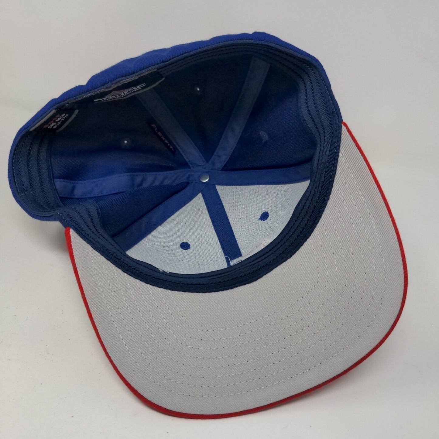 Pacific Headwear Men's Fitted Hat Blue Red Size S/M Embroidered SR Logo