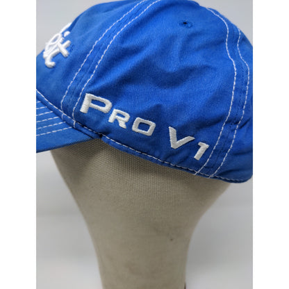 Titleist FJ Pro V1 Slideback Golf Hat Blue White Embroidered Spell Out Logo