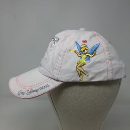 Walt Disney World Girls Strapback Hat Pink Embroidered Tinkerbell Rhinestones