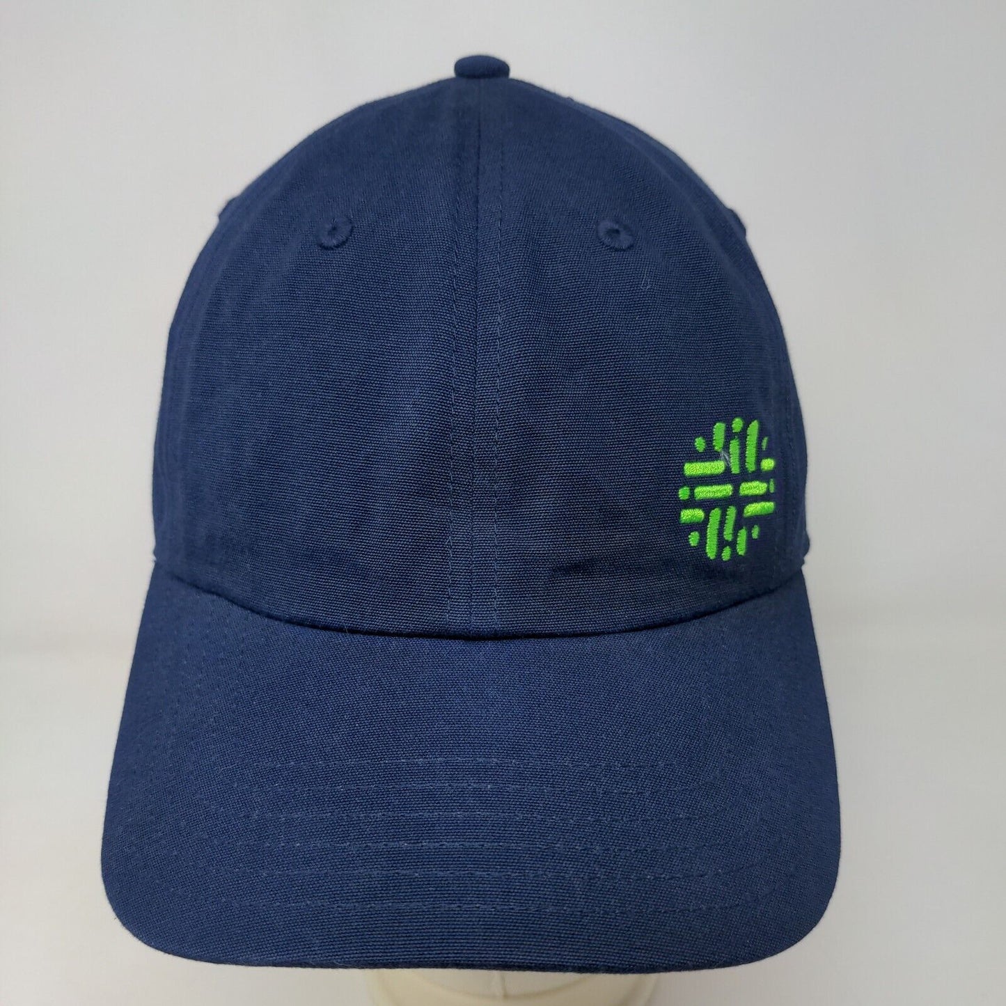 Unbranded Men's Slideback Hat Blue Adjustable Embroidered Logo Organic Cotton