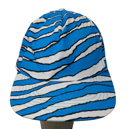 Unbranded Men's Snapback Hat Blue White OSFA Stripes Waves 100% Cotton