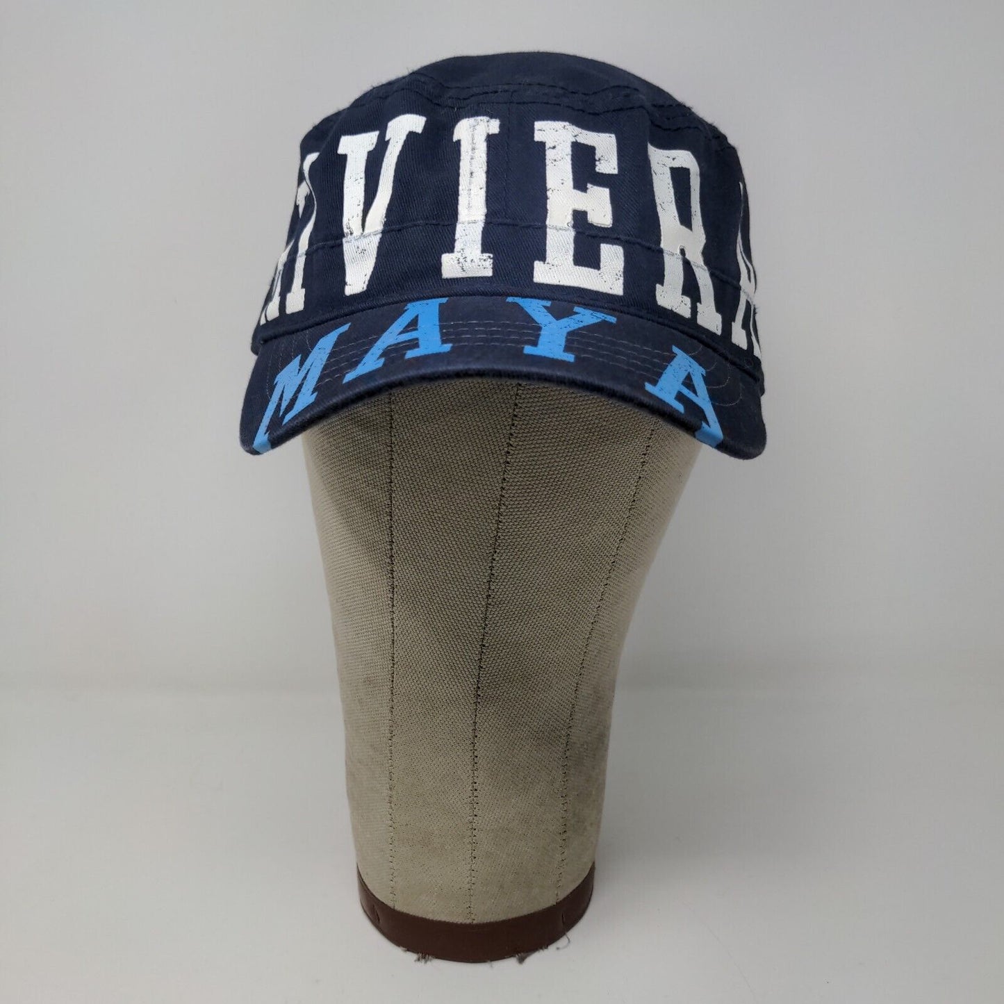 Riviera Maya Strapback Blue Adjustable Graphic Spell Out Logo