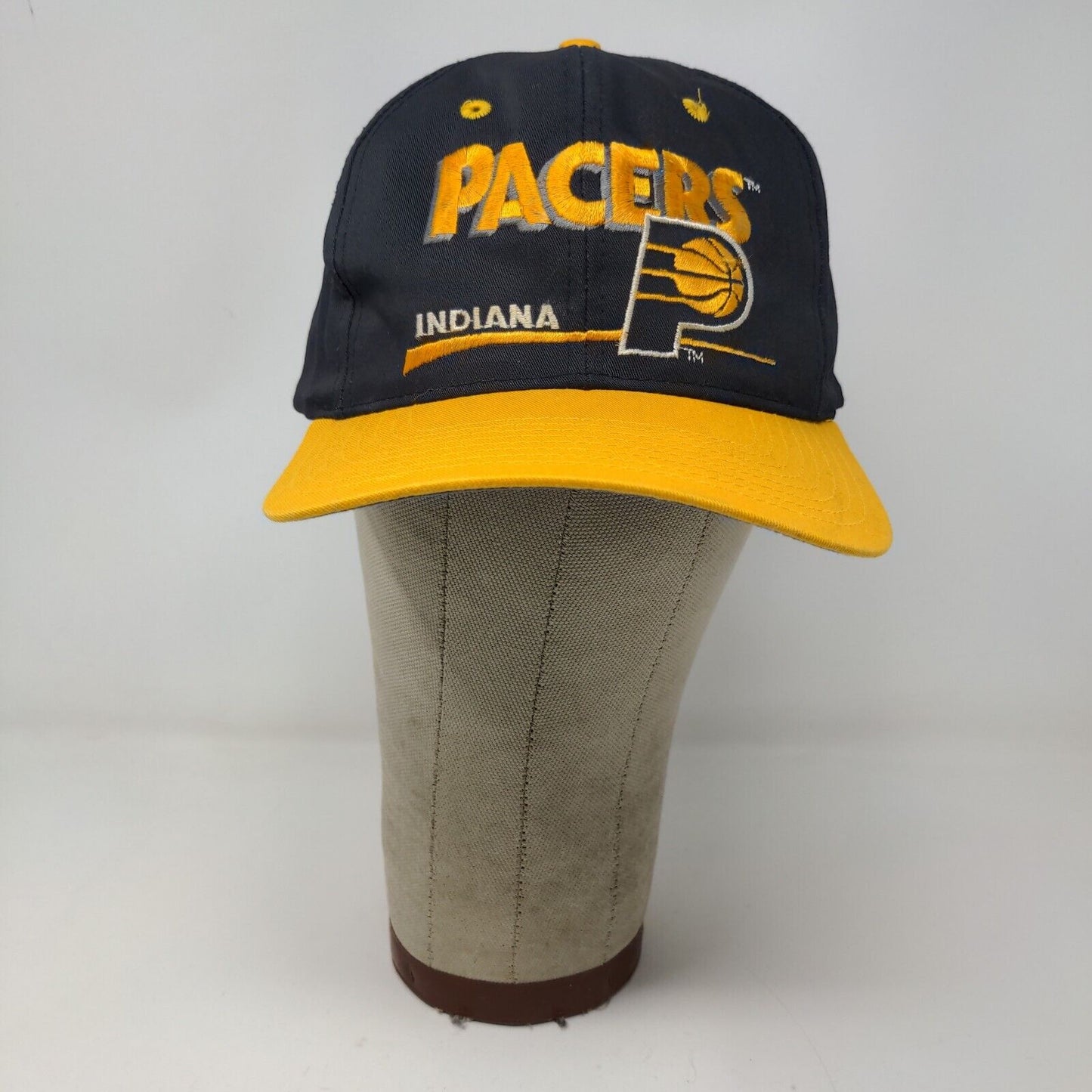 Twins Mens NBA Indiana Pacers Snapback Hat Black Yellow Embroidered Logo OSFA