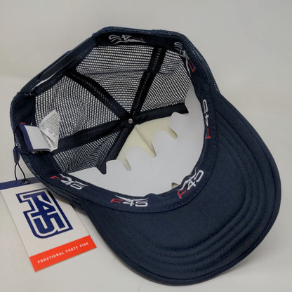 Functional 45 Men's Snapback Mesh Back Hat Blue White Size OS