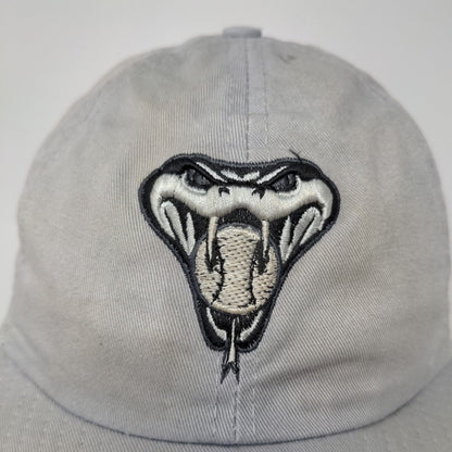 New Era Mens Slideback Hat Gray OSFA Embroidered Rattlesnake Logo Distressed