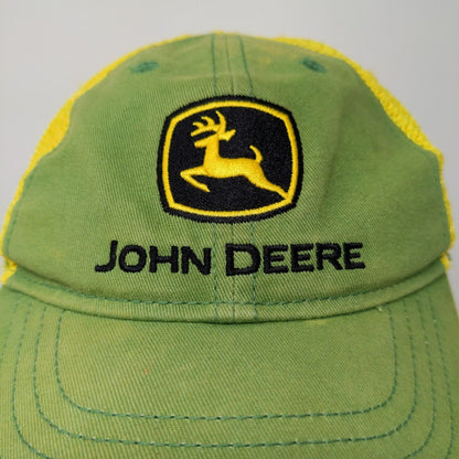 John Deere Toddler Hat Green Yellow One Size Meshback Snapback Embroidered Logo