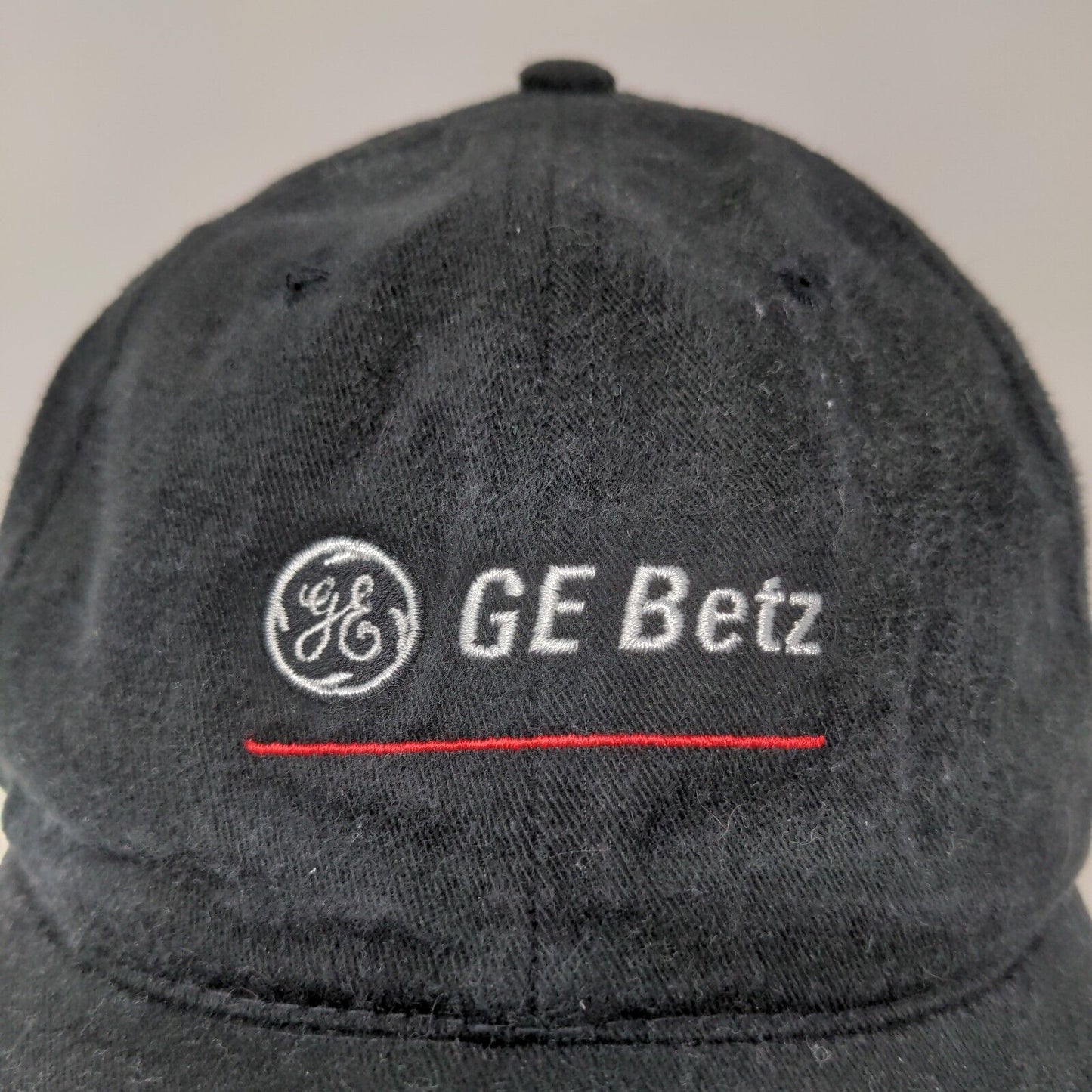 GE General Electric Betz Black Ball Cap Hat Slideback Adjustable Embroidered