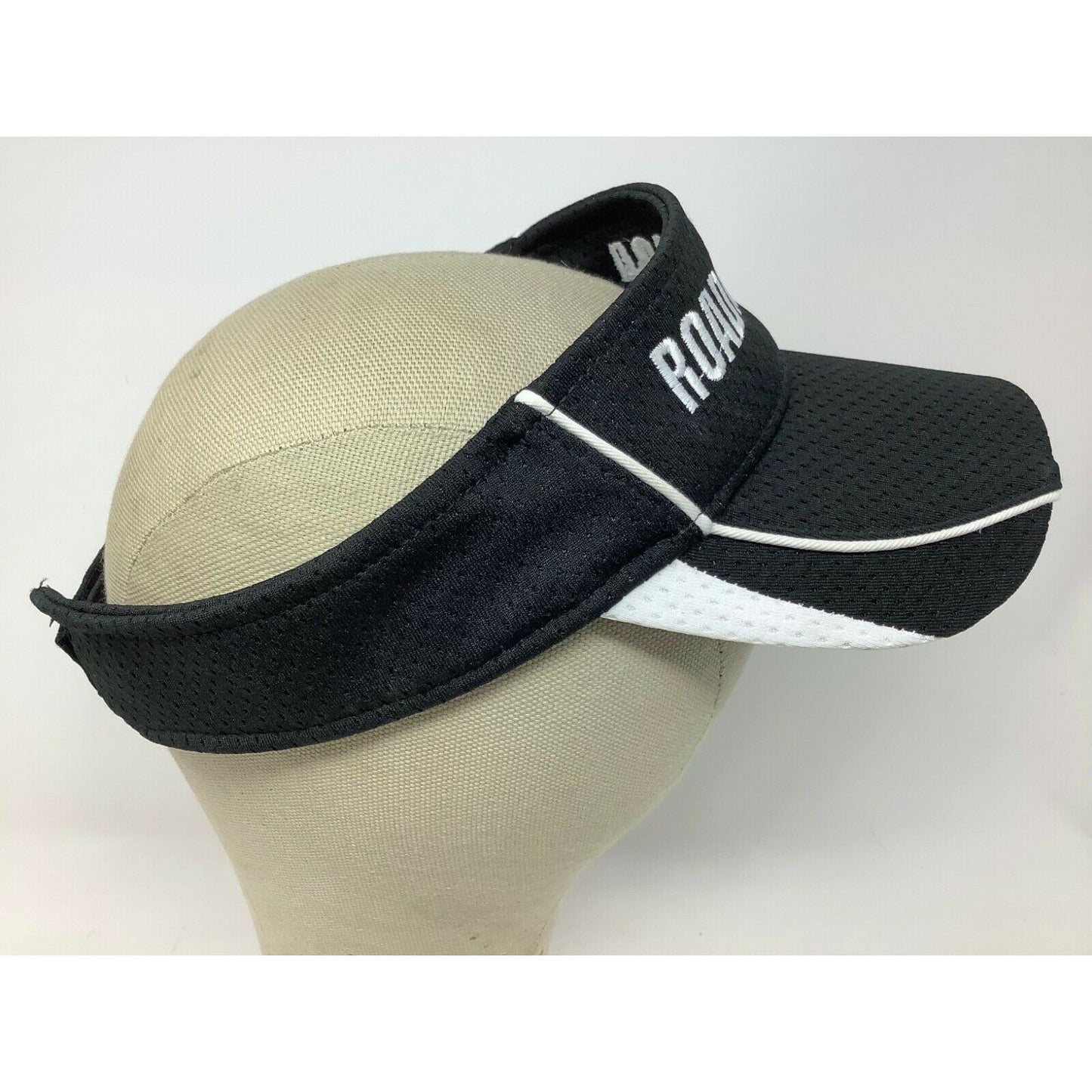Road America Augusta Sportswear Visor Black & White Size Adult Hook & Loop