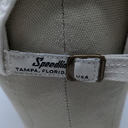 Speedline Athletic Wear Cream Strap Back Hat Cap Embroidered Logo Adjustable
