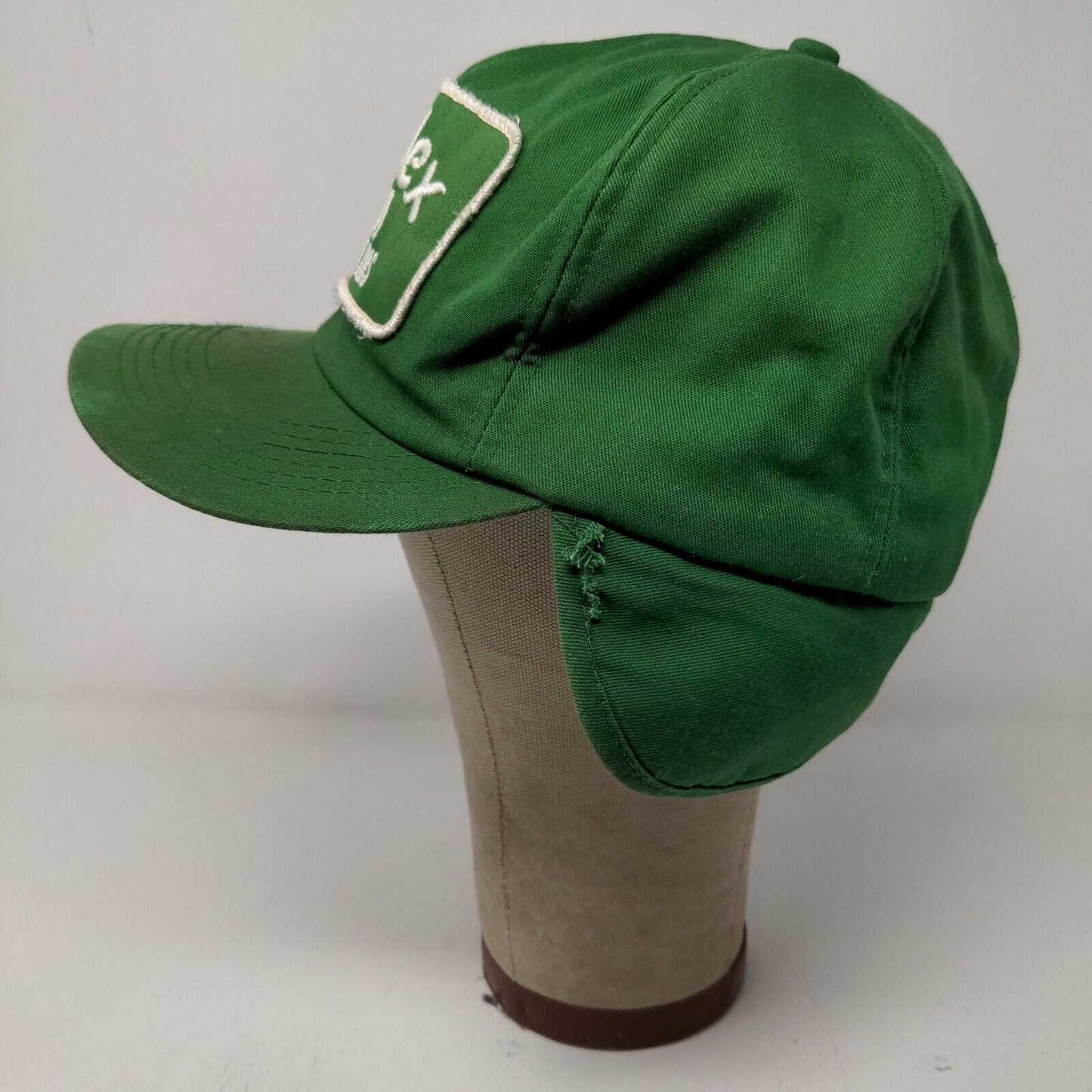 K-Products Mens Seedex 391 Soybeans Trapper Hat Green Made in USA Vintage