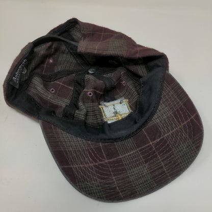 Ashword Brickyard Crossing Hat Gray Purple Plaid Golf Vintage Made in USA