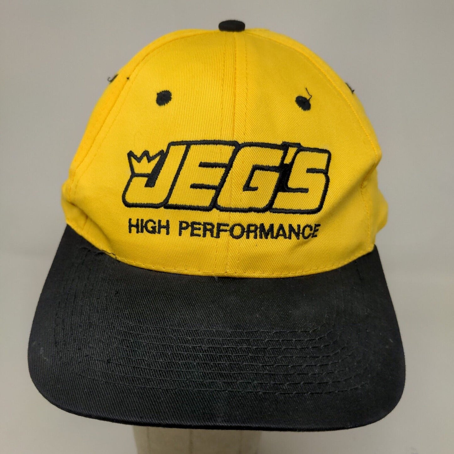Jegs High Performance Men's Snapback Hat Yellow Black OSFA Embroidered Logo