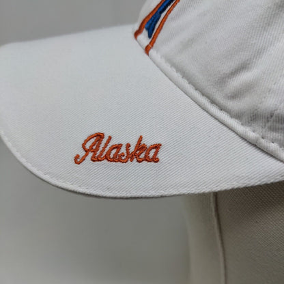 Cruisewear Men's Strapback Hat White Adjustable Embroidered Whale Logo Alaska