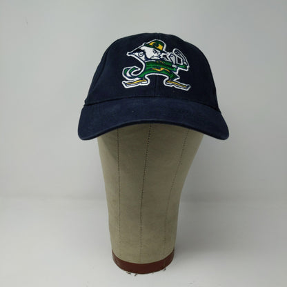 Notre Dame Fighting Irish Strapback Hat Embroidered Leprechaun Logo Blue