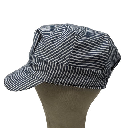 Imaginerium Boys Train Conductor Hat Blue White Striped 2008 Toys R' Us