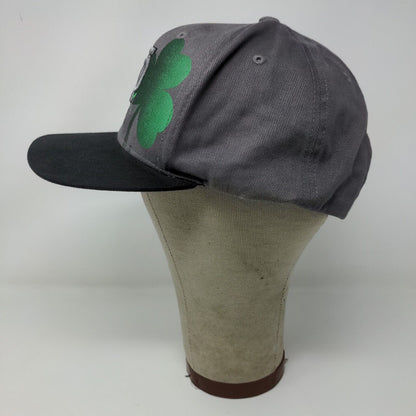 Notre Dame Fighting Irish Snapback Hat Gray Black OSFA Embroidered Logo Clover
