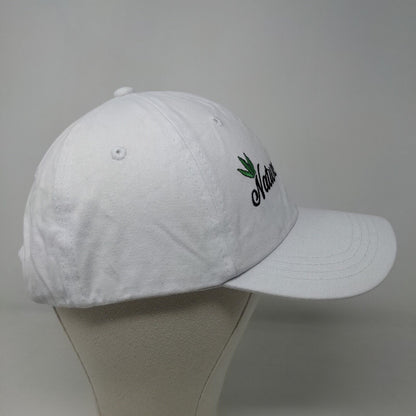 Unbranded Men's Slideback Hat White Adjustable Embroidered Logo Nature's Edge