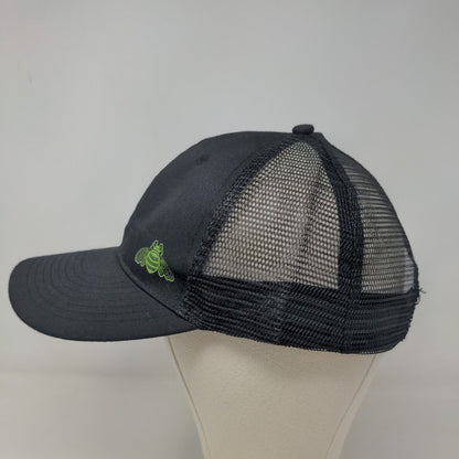 Nissin Men's Strapback Mesh Back Hat Black Adjustable Graphic Bee Logo