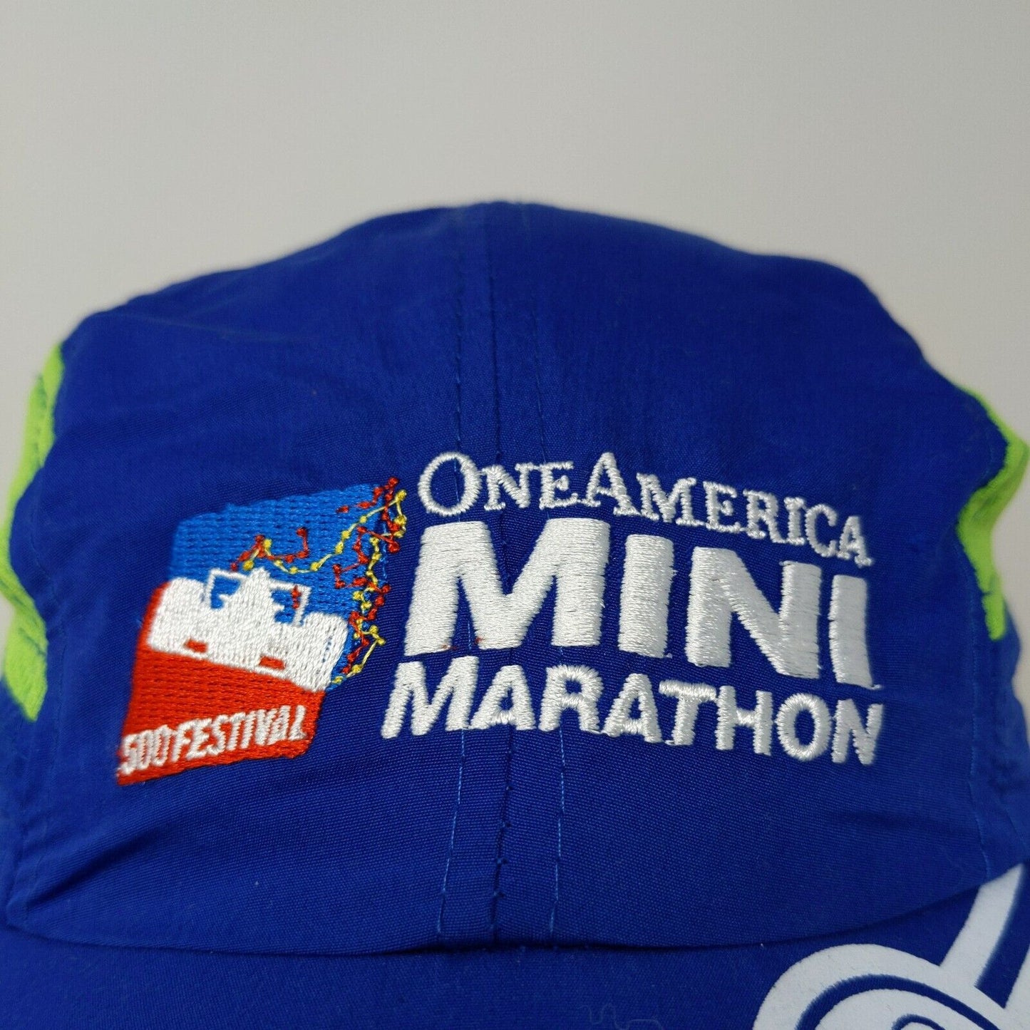 Indy 500 Festival One America Mini Marathon Blue Strapback Hat Embroidered Logo