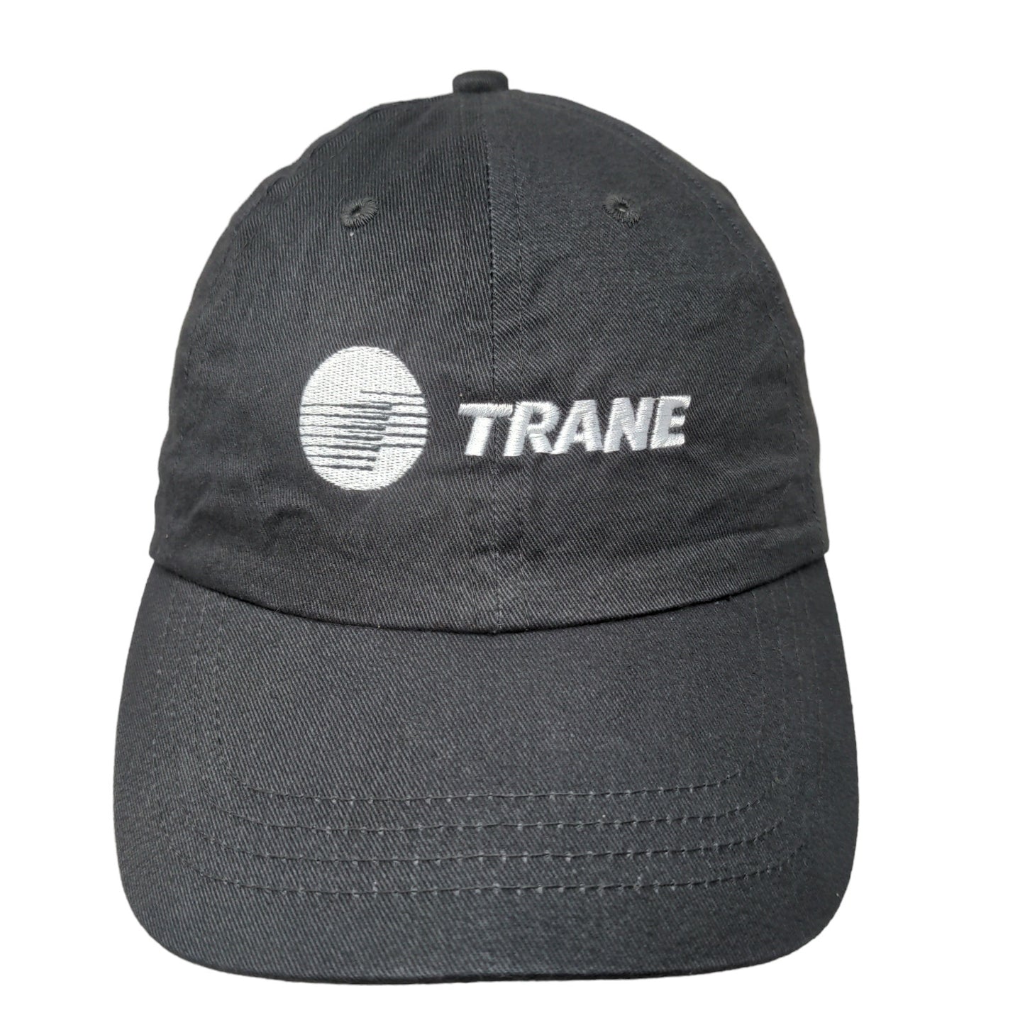 Unbranded Men's Strapback Hat Black OSFM Embroidered Logo Trane 100% Cotton