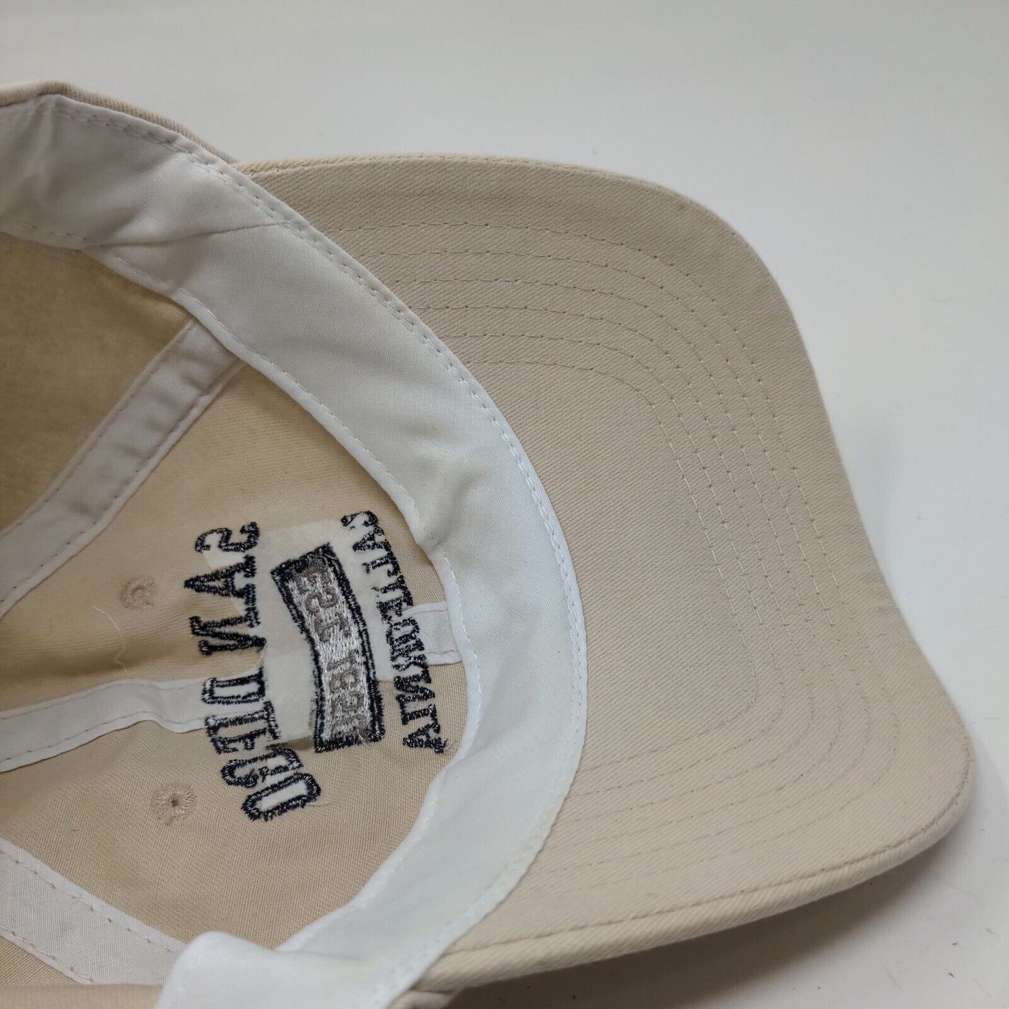 Big X Men's Slideback Hat Tan San Diego California Cap Cotton Embroidered