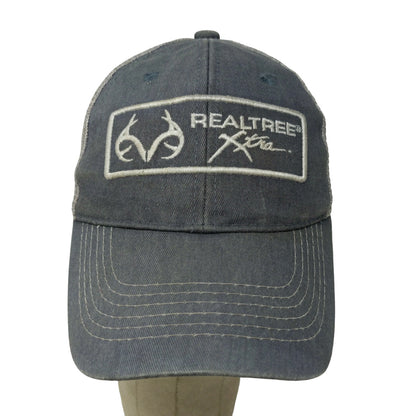 Realtree Xtra Men's Snapback Mesh Back Hat Gray Distressed Embroidered Logo