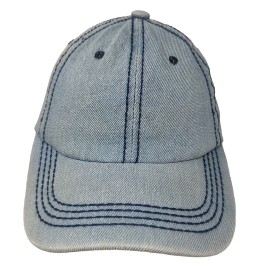 Unbranded Men's Slideback Hat Blue Adjustable Blank Denim Cotton Poly Blend