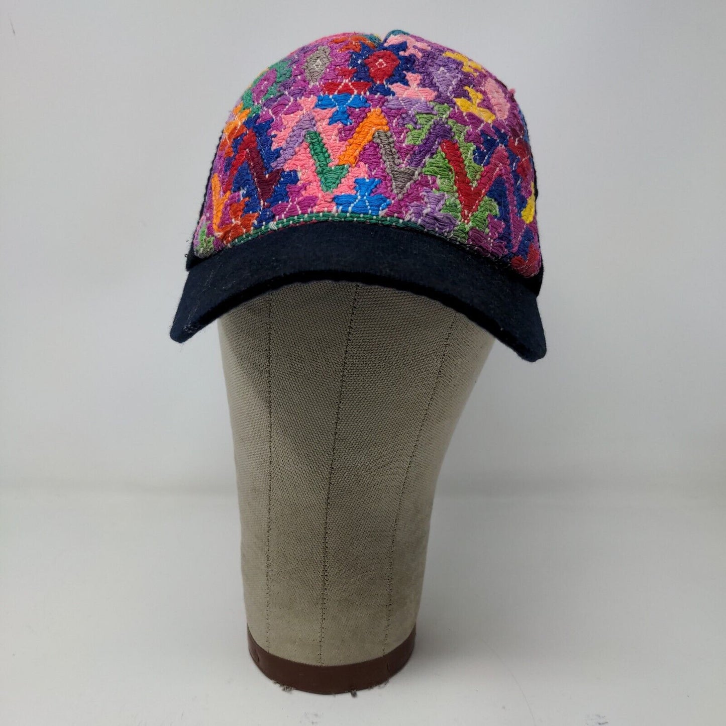 Unbranded Colorful Embroidered Strapback Hat Blue Adjustable Rainbow