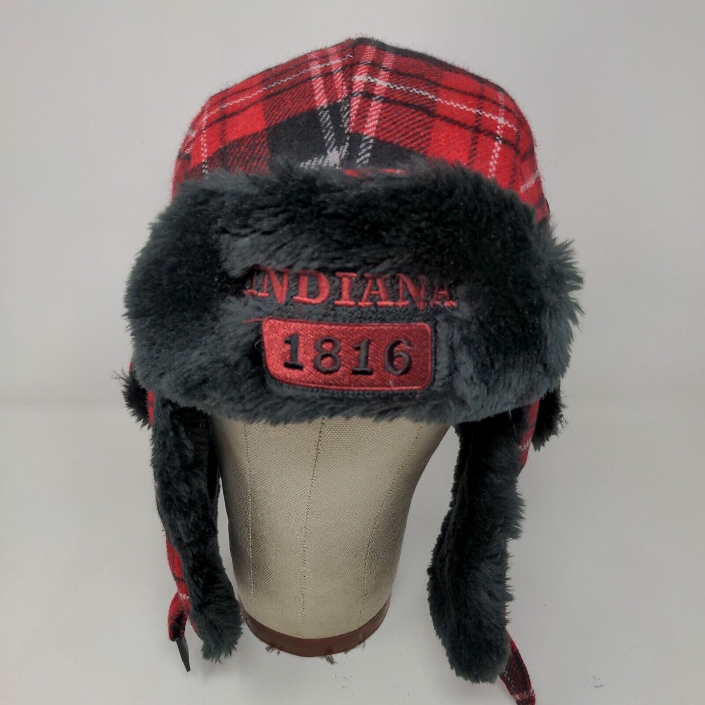 American Outdoors Men's Trapper Hat Red Plaid One Size Ear Flaps