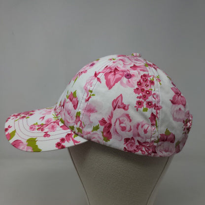 Unbranded Women's Strapback Hat Pink White OSFA Floral Cotton Poly Blend