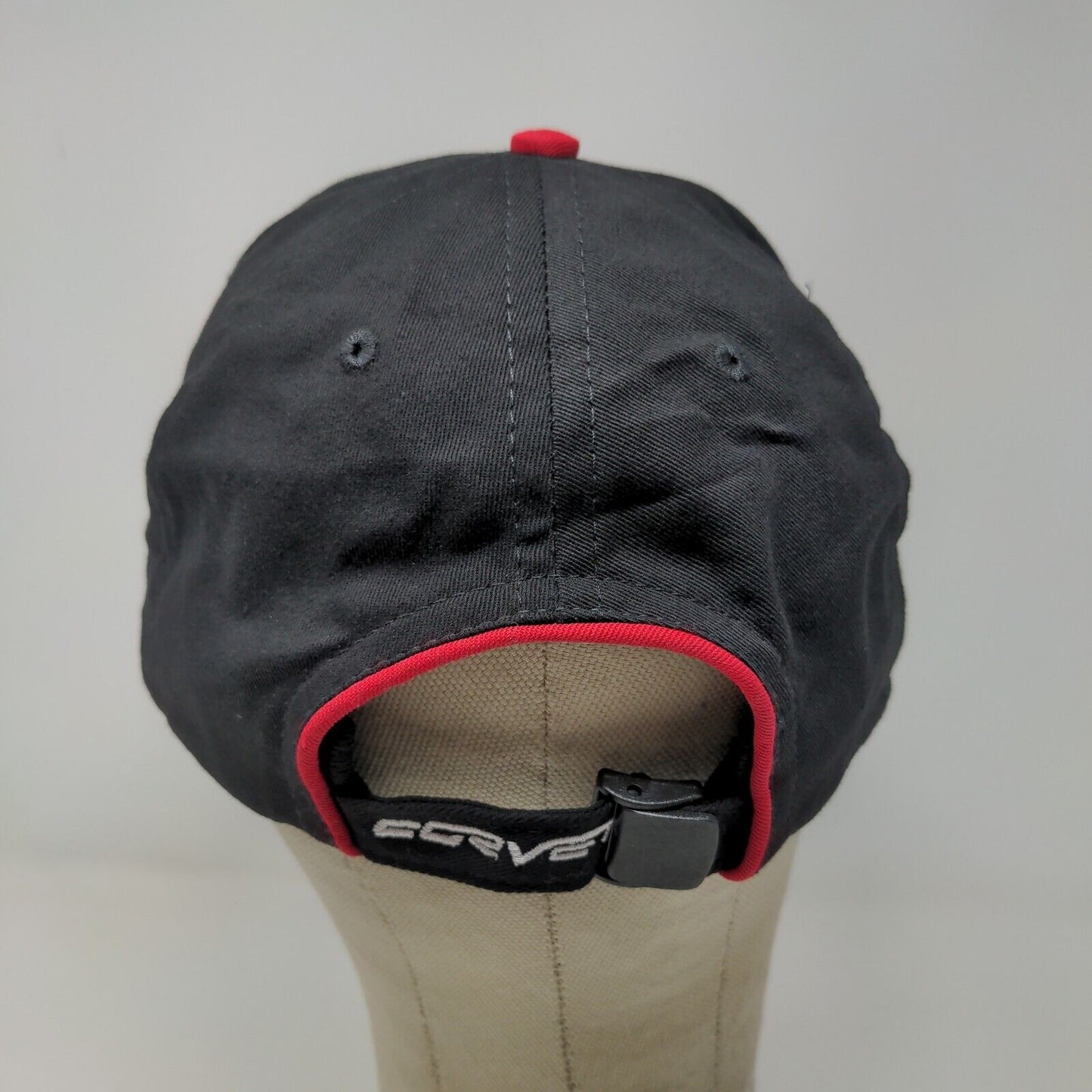 Corvette Men's Slideback Hat Black Embroidered Logo 100% Cotton