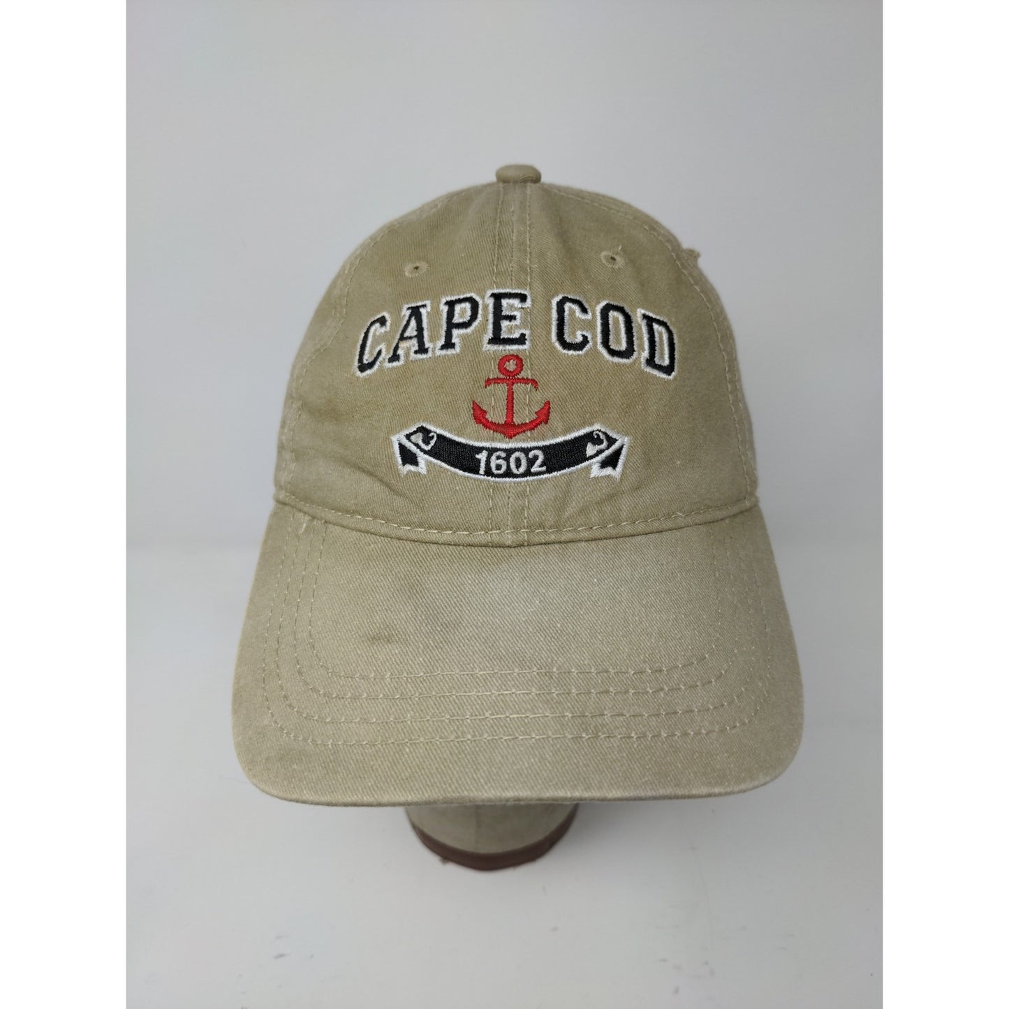 Meds Maps Men's Cape Cod Strapback Hat Cap Tan Embroidered Logo