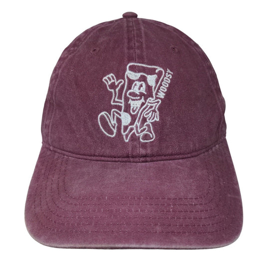 Otto Men's Slideback Hat Red Burgundy Woodsy's Pizza Embroidered Logo