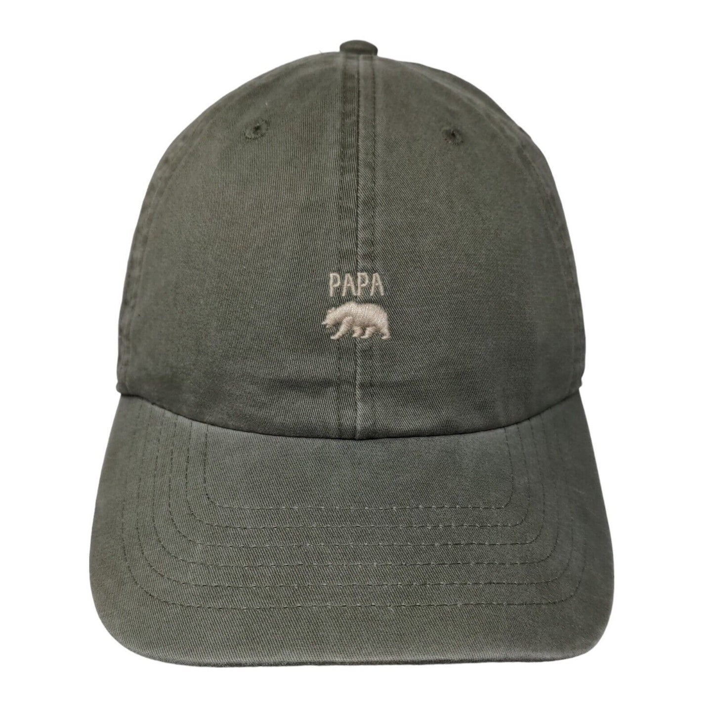 Wembley Men's Slideback Hat Green Size OS Embroidered Papa Bear Logo Cotton