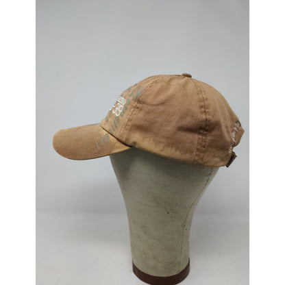 USS Arizona BB-39 Strapback Hat WWII Pearl Harbor Brown Embroidered Text