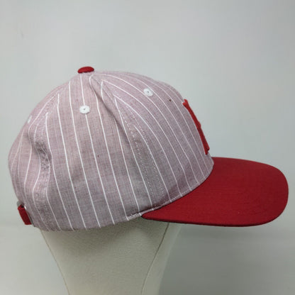 American Neelde Men's Slideback Hat Red Pinstriped Embroidered Brooklyn Dodgers