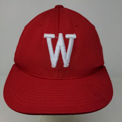 Pacific Headwear Men's Fitted Hat Red Size XS Embroidered W Bulldog Logos