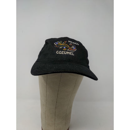 Cozumel Mexico Strapback Hat Black Embroidered Lizard Logo DKPS Gorras