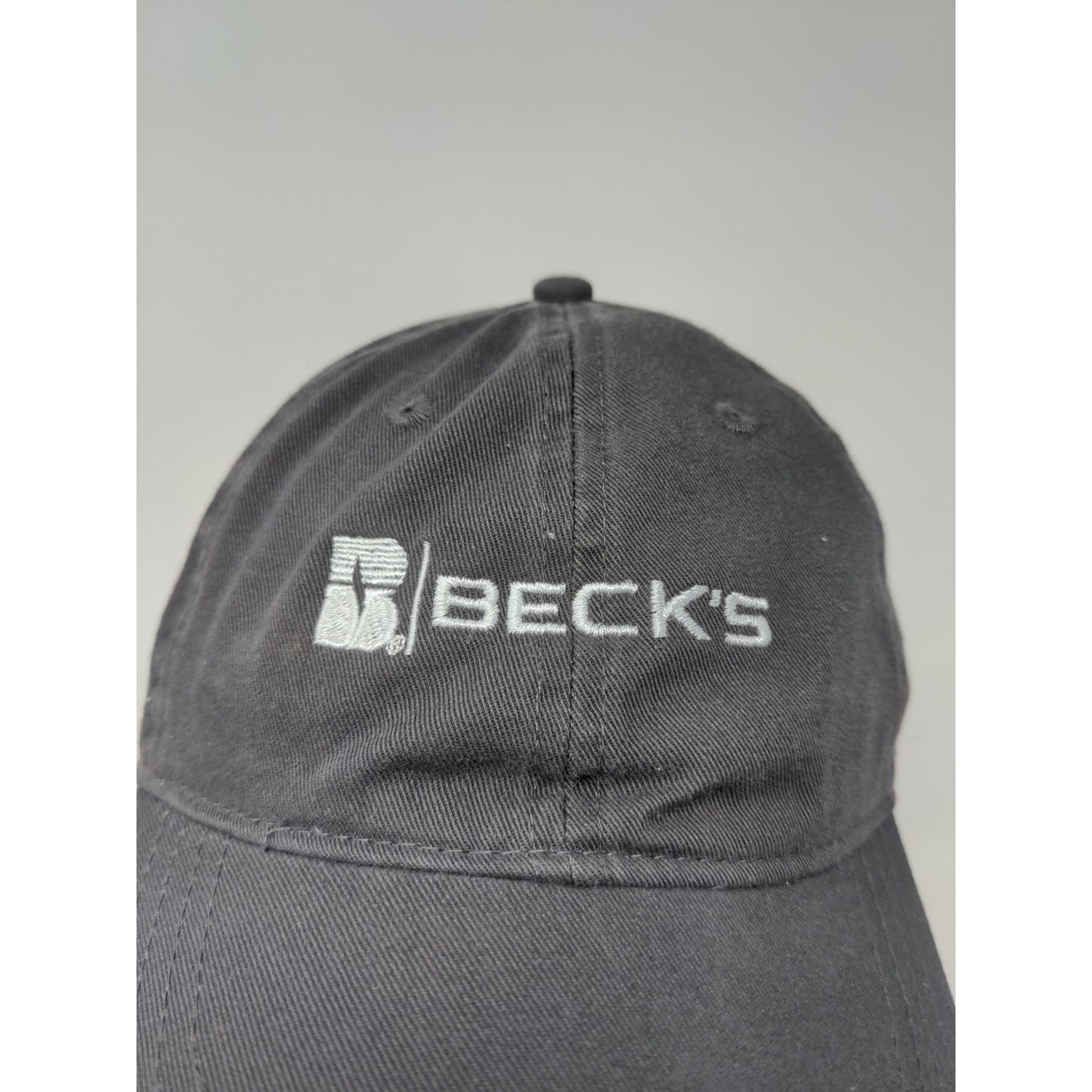 Becks Hybrid Seeds Slideback Hat OSFM Black Embroidered Logo