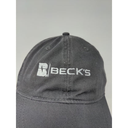 Becks Hybrid Seeds Slideback Hat OSFM Black Embroidered Logo