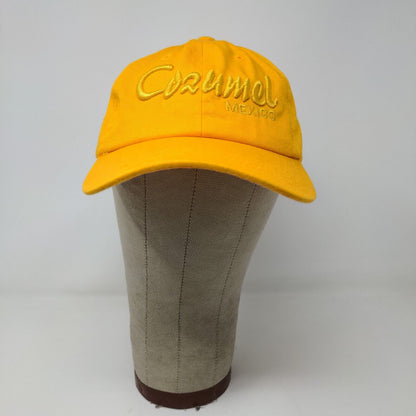 Cozumel Mexico Men's Slideback Hat Yellow Adjustable Embroidered Logo