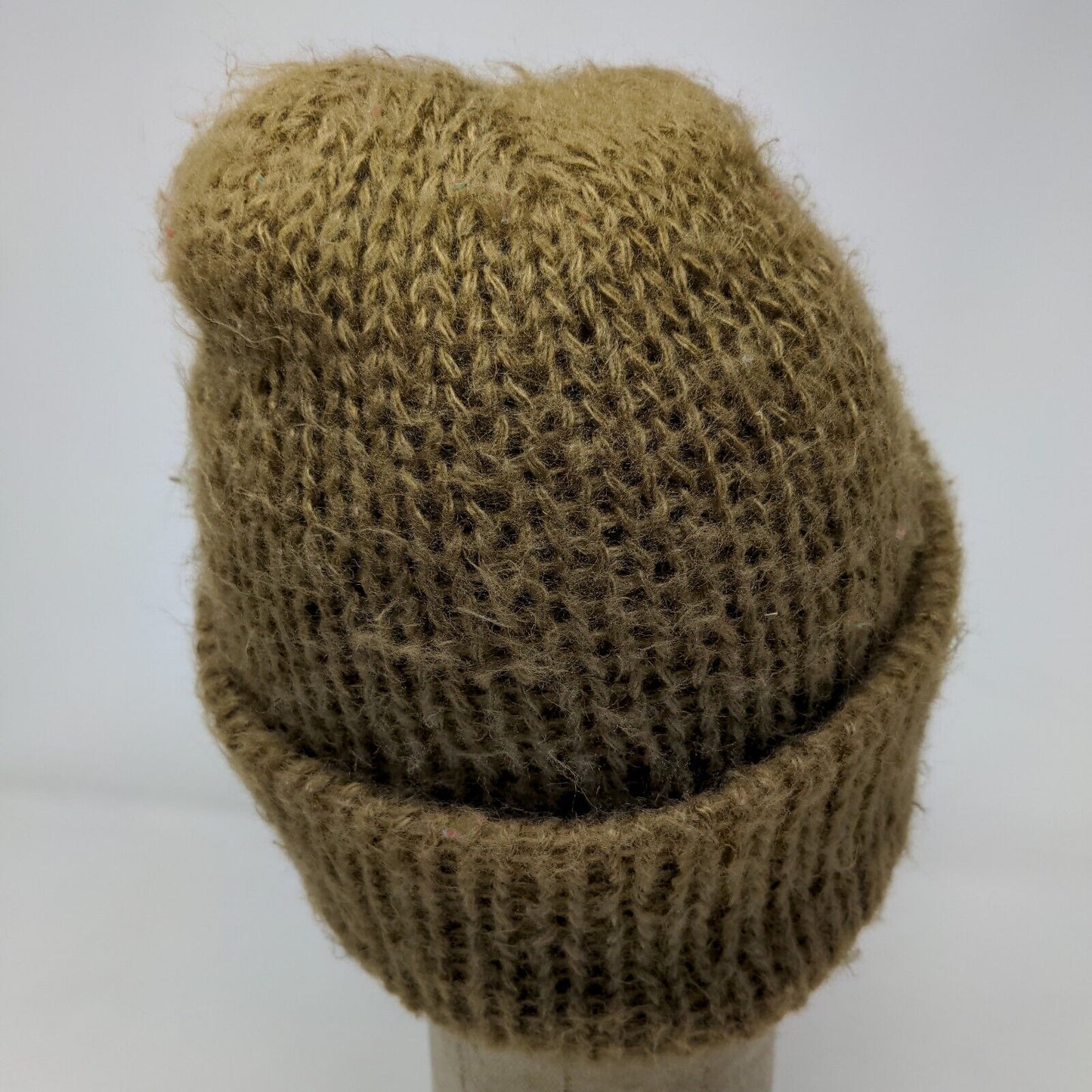 Hansen Womens Knit Beanie Hat Tan Size OSFA Vintage Made in USA