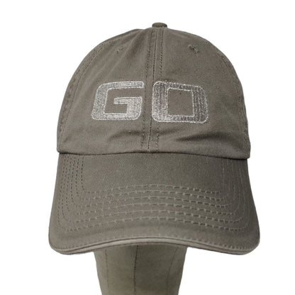 Port & Company Strapback GO Hat Embroidered Spell Out Logo Gray