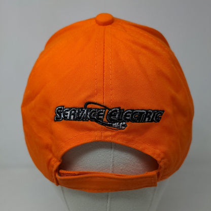 Service Electric Men's Strapback Hat Orange Adjustable Embroidered Logo